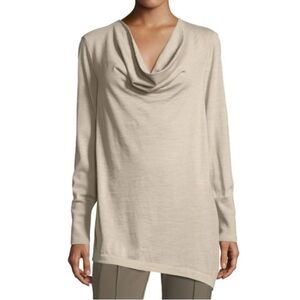 Lafayette 148 cowl neck asymmetrical wool sweater